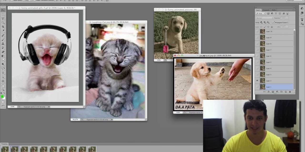 Curso de Photoshop #14 GIF ANIMADO –  Faça animações com suas próprias fotos.