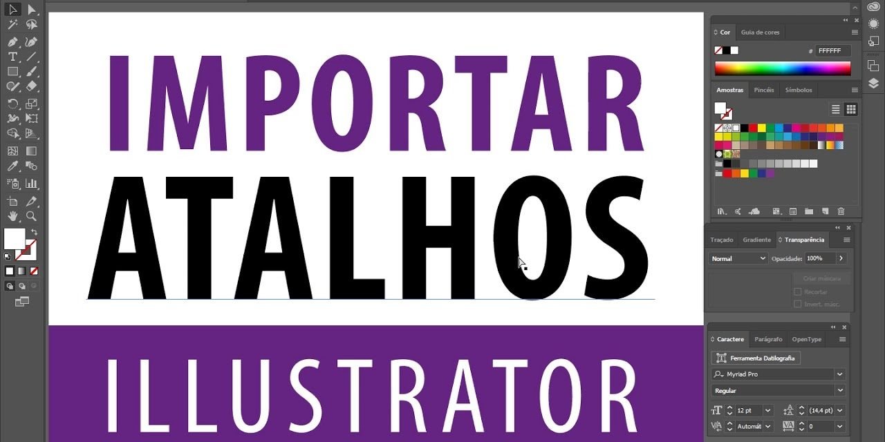 ATALHOS DO ILLUSTRATOR – como editar e importar – Curso de Illustrator CC – Shortcuts